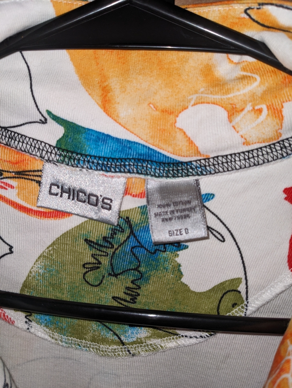 Chico's Colorful Abstract Fish Zip Jacket - Picture 2 of 9